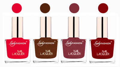Lady Fashion Ultra High Shine Long Stay Nail Polish Sweet Red,Copper,Mauve,Red(Pack of 4)
Lady Fashion Ultra High Shine Long Stay Nail Polish Sweet Red,Copper,Mauve,Red(Pack of 4)