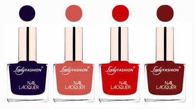 Lady Fashion Ultra High Shine Long Stay Nail Polish Blue,Nude,Juicy Red,Coffee(Pack of 4)
Lady Fashion Ultra High Shine Long Stay Nail Polish Blue,Nude,Juicy Red,Coffee(Pack of 4)