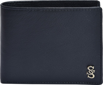 Second Skin Men Black Genuine Leather Wallet(10 Card Slots)