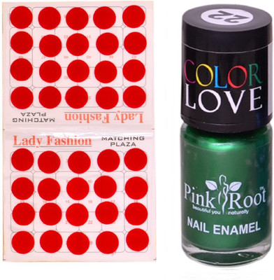 Pink Root Nail Polish No. 22 (15ml) Lady Fashion No. 07 Red Bindi(Set of 2)