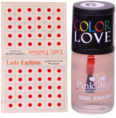 Pink Root Nail Polish No. 06 (15ml) Lady Fashion No. 08 Red Bindi(Set of 2)