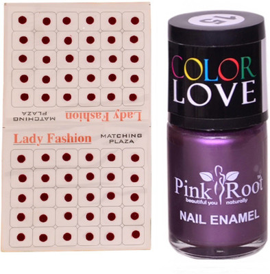 Pink Root Nail Polish No. 15 (15ml) Lady Fashion No. 12 Maroon Bindi(Set of 2)