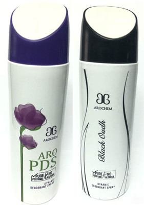Arochem Pds and Black Oudh Deodorant Spray - For Men & Women(400 ml, Pack of 2)