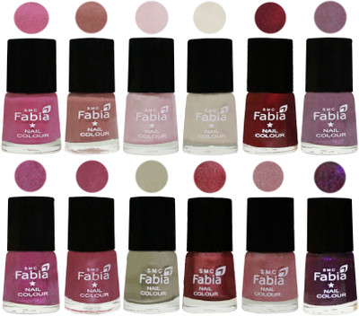 Fabia Premium Shine & Glossy Nail Polish Collection Shades (12 Pcs Combo) Light Plum-Nude-Lychee-Light Cream-Maroon-Light Violet-Rani-Pink Maroonish-Oyster-Nude Pink-Light pink-Dark Purple(Pack of 12)
Fabia Premium Shine & Glossy Nail Polish Collection Shades (12 Pcs Combo) Light Plum-Nude-Lychee-Light Cream-Maroon-Light Violet-Rani-Pink Maroonish-Oyster-Nude Pink-Light pink-Dark Purple(Pack of 12)