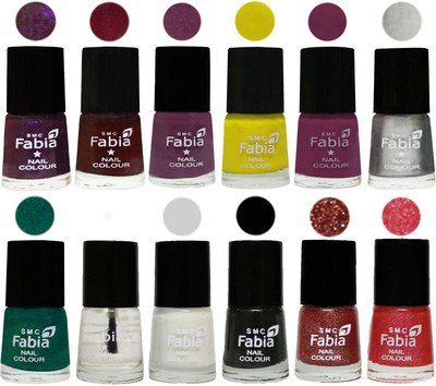Fabia Premium Lacquer Extra Shine Nail Polish Shades Of (12 Pcs Nail Polish) Dark Purple-Royal Red-Brinjal Purple-Yellow-Light purple-Silver-Green-Top Coat-White-Black-Jerry Wine-Jerry Pink(Pack of 12)
Fabia Premium Lacquer Extra Shine Nail Polish Shades Of (12 Pcs Nail Polish) Dark Purple-Royal Red-Brinjal Purple-Yellow-Light purple-Silver-Green-Top Coat-White-Black-Jerry Wine-Jerry Pink(Pack of 12)