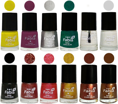 Fabia Premium Lacquer Extra Shine Nail Polish Shades Of (12 Pcs Nail Polish) Yellow-Light purple-Silver-Green-Top Coat-White-Black-Jerry Wine-Jerry Pink-Jerry Golden-Light Jerry Coffee-Dark Golden(Pack of 12)
Fabia Premium Lacquer Extra Shine Nail Polish Shades Of (12 Pcs Nail Polish) Yellow-Light purple-Silver-Green-Top Coat-White-Black-Jerry Wine-Jerry Pink-Jerry Golden-Light Jerry Coffee-Dark Golden(Pack of 12)