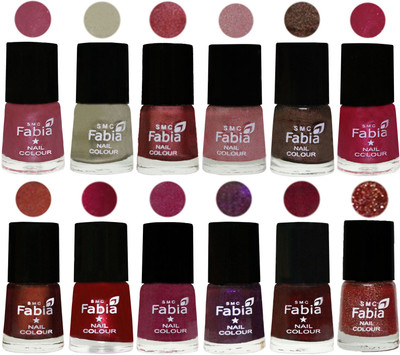 Fabia Premium Collection 12 Piece Color Nail Polish Shades Pink Maroonish-Oyster-Nude Pink-Light pink-Dark Brown-Cherry Pink-Berry-Dark Magenta-Rose Pink-Dark Purple-Royal Red-Jerry Wine(Pack of 12)
Fabia Premium Collection 12 Piece Color Nail Polish Shades Pink Maroonish-Oyster-Nude Pink-Light pink-Dark Brown-Cherry Pink-Berry-Dark Magenta-Rose Pink-Dark Purple-Royal Red-Jerry Wine(Pack of 12)