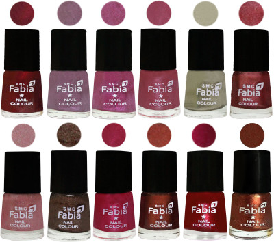 Fabia Premium Collection 12 Piece Color Nail Polish Shades Maroon-Light Violet-Rani-Pink Maroonish-Oyster-Nude Pink-Light pink-Dark Brown-Cherry Pink-Berry-Dark Magenta-Light Jerry Coffee(Pack of 12)
Fabia Premium Collection 12 Piece Color Nail Polish Shades Maroon-Light Violet-Rani-Pink Maroonish-Oyster-Nude Pink-Light pink-Dark Brown-Cherry Pink-Berry-Dark Magenta-Light Jerry Coffee(Pack of 12)