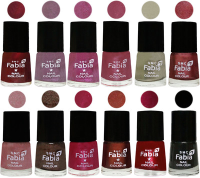 Fabia Premium Shine & Glossy Nail Polish Collection Shades (12 Pcs Combo) Maroon-Light Violet-Rani-Pink Maroonish-Oyster-Nude Pink-Light pink-Dark Brown-Cherry Pink-Berry-Dark Magenta-Black(Pack of 12)
Fabia Premium Shine & Glossy Nail Polish Collection Shades (12 Pcs Combo) Maroon-Light Violet-Rani-Pink Maroonish-Oyster-Nude Pink-Light pink-Dark Brown-Cherry Pink-Berry-Dark Magenta-Black(Pack of 12)