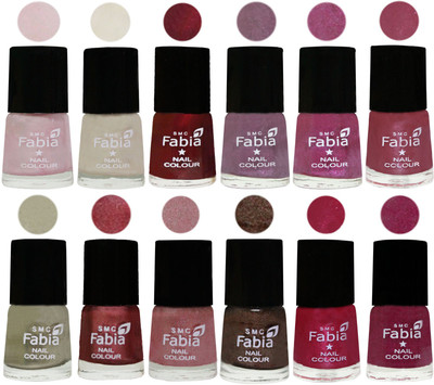 Fabia Premium Collection 12 Piece Color Nail Polish Shades Lychee-Light Cream-Maroon-Light Violet-Rani-Pink Maroonish-Oyster-Nude Pink-Light pink-Dark Brown-Cherry Pink-Rose Pink(Pack of 12)
Fabia Premium Collection 12 Piece Color Nail Polish Shades Lychee-Light Cream-Maroon-Light Violet-Rani-Pink Maroonish-Oyster-Nude Pink-Light pink-Dark Brown-Cherry Pink-Rose Pink(Pack of 12)