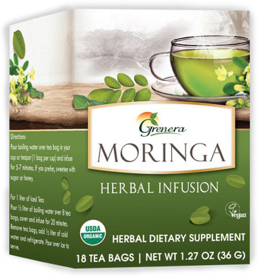Grenera Moringa Herbal Infusion-18 Tea Bags/Box Herbs Herbal Tea Bags Box(36 g)
Grenera Moringa Herbal Infusion-18 Tea Bags/Box Herbs Herbal Tea Bags Box(36 g)