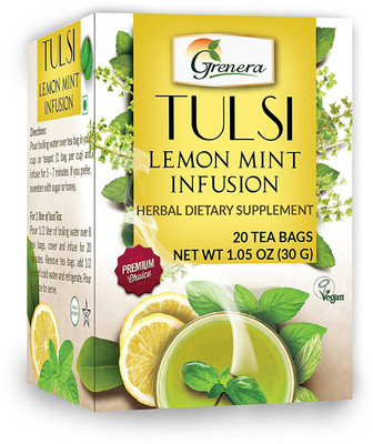 Grenera Tulsi Lemon Mint Infusion-20 Tea Bagsbox Tulsi Herbal Infusion Bags Box(30)