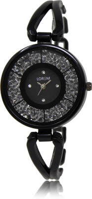 LOREM LR211 Black-Round Diamond Studded Metal Watch - For Girls
LOREM LR211 Black-Round Diamond Studded Metal Watch - For Girls