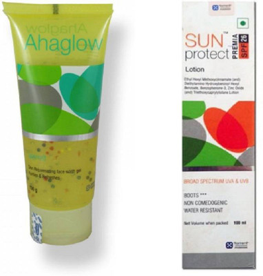 Torrent Ahaglow Face Wash 100 ml with SUN PROTECT PREMIA SPF 26 SUNSCREEN LOTION - SPF 26 PA+++ (100 ml)(Set of 2)
Torrent Ahaglow Face Wash 100 ml with SUN PROTECT PREMIA SPF 26 SUNSCREEN LOTION - SPF 26 PA+++ (100 ml)(Set of 2)