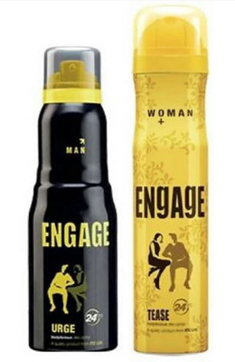 Engage deodorant Urge-Tease Combo Set (300ml, pack of 2) Deodorant Spray - For Men & Women(300 ml, Pack of 2)
Engage deodorant Urge-Tease Combo Set (300ml, pack of 2) Deodorant Spray - For Men & Women(300 ml, Pack of 2)