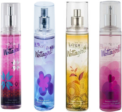 LAYERR WOTTAGIRL SECRET CRUSH DEODORANT 135 ML+WOTTAGIRL FRESH CITRUS DEODORANT 135 ML+WOTTAGIRL MYSTIC ISLAND DEODORANT 135 ML+WOTTAGIRL PINK ANGEL DEODORANT 135 ML Deodorant Spray - For Men & Women(135 ml, Pack of 4)
LAYERR WOTTAGIRL SECRET CRUSH DEODORANT 135 ML+WOTTAGIRL FRESH CITRUS DEODORANT 135 ML+WOTTAGIRL MYSTIC ISLAND DEODORANT 135 ML+WOTTAGIRL PINK ANGEL DEODORANT 135 ML Deodorant Spray - For Men & Women(135 ml, Pack of 4)