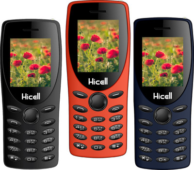 Hicell C1 Tiger Pack of Three Mobiles(Black, Orange, Blue)