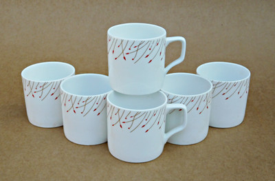Reddish Bone China(White, Pack of 6)