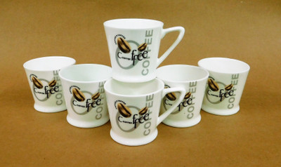 Reddish Bone China(White, Pack of 6)