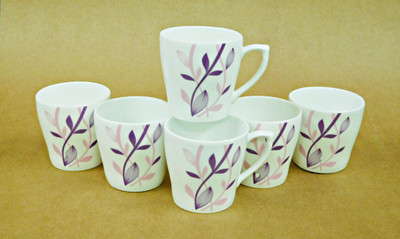 Reddish Bone China(White, Pack of 6)
