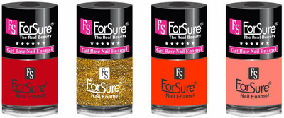 forsure HD color long lasting matte nail polish (set of 4) unique shades hot red, glitter dazzling, orange, peach(Pack of 4)
forsure HD color long lasting matte nail polish (set of 4) unique shades hot red, glitter dazzling, orange, peach(Pack of 4)