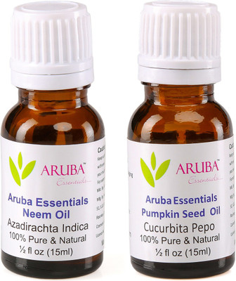 Aruba Essentials Neem Oil & Pumpkin Seed Oil 100% Undiluted Combo of 15 ml each(30 ml)
Aruba Essentials Neem Oil & Pumpkin Seed Oil 100% Undiluted Combo of 15 ml each(30 ml)