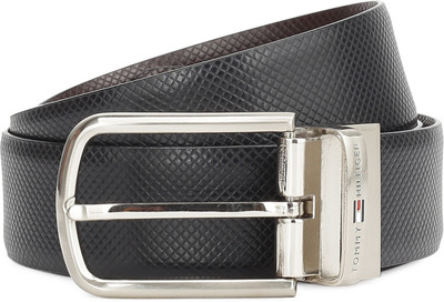 Tommy Hilfiger Men Black, Brown Genuine Leather Belt