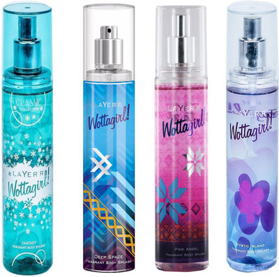 LAYERR WOTTAGIRL MYSTIC ISLAND DEODORANT 135 ML+WOTTAGIRL PINK ANGEL DEODORANT 135 ML+WOTTAGIRL DEEP SPACE DEODORANT 135 ML+WOTTAGIRL FANTASY DEODORANT 135 ML Deodorant Spray - For Men & Women(135 ml, Pack of 4)
LAYERR WOTTAGIRL MYSTIC ISLAND DEODORANT 135 ML+WOTTAGIRL PINK ANGEL DEODORANT 135 ML+WOTTAGIRL DEEP SPACE DEODORANT 135 ML+WOTTAGIRL FANTASY DEODORANT 135 ML Deodorant Spray - For Men & Women(135 ml, Pack of 4)
