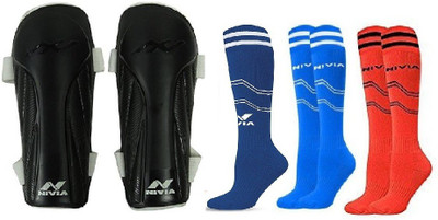 Nivia 'Vortex' shin guard (Size-Large) + 3 Pair of Stockings (Color On Availability)- Football Kit
Nivia 'Vortex' shin guard (Size-Large) + 3 Pair of Stockings (Color On Availability)- Football Kit