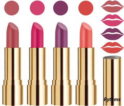 Rythmx Professional Timeless 4 Colors Collection Velvet Touch Matte Lipstick Long Stay on Lips(Dark Nude, Magenta, Light Purple, Peach, 16 g)
Rythmx Professional Timeless 4 Colors Collection Velvet Touch Matte Lipstick Long Stay on Lips(Dark Nude, Magenta, Light Purple, Peach, 16 g)