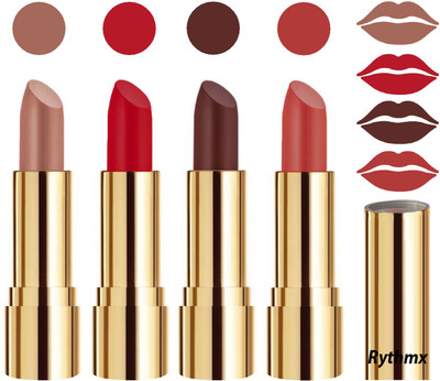 Rythmx Professional Timeless 4 Colors Collection Velvet Touch Matte Lipstick Long Stay on Lips(Peaches Nude, Blood Red, Chocolate Brown, Dark Peach, 16 g)
Rythmx Professional Timeless 4 Colors Collection Velvet Touch Matte Lipstick Long Stay on Lips(Peaches Nude, Blood Red, Chocolate Brown, Dark Peach, 16 g)