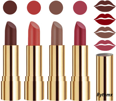 Rythmx Professional Timeless 4 Colors Collection Velvet Touch Matte Lipstick Long Stay on Lips(Chocolate Brown, Dark Peach, Brown, Dark Pink, 16 g)
Rythmx Professional Timeless 4 Colors Collection Velvet Touch Matte Lipstick Long Stay on Lips(Chocolate Brown, Dark Peach, Brown, Dark Pink, 16 g)