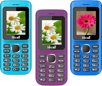 Hicell C5 Pack of Three Mobiles(Blue$Black&Voilet$Black&Navy Blue$Black)