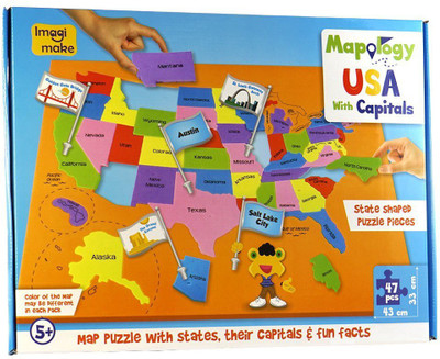 Imagimake Imagimake: Mapology USA With Capitals- Learn USA States Along With Their Capitals and Fun Facts- Fun Jigsaw puzzle- Educational Toy For Kids Above 5 Years.(47 Pieces)
Imagimake Imagimake: Mapology USA With Capitals- Learn USA States Along With Their Capitals and Fun Facts- Fun Jigsaw puzzle- Educational Toy For Kids Above 5 Years.(47 Pieces)