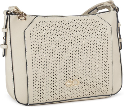 E2O Women Casual Beige PU Sling Bag