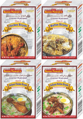 Ustad Banne Nawab's CHICKEN & MUTTON (BIRYANI )-SUFIYANI CHICKEN & MUTTON (BIRYANI )-COMBO OF 4 PACK(4 x 74.5 g)
Ustad Banne Nawab's CHICKEN & MUTTON (BIRYANI )-SUFIYANI CHICKEN & MUTTON (BIRYANI )-COMBO OF 4 PACK(4 x 74.5 g)