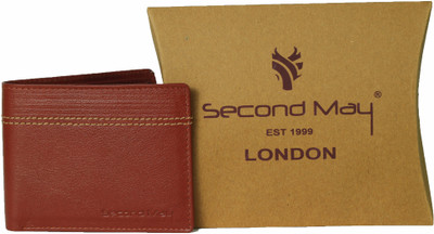 Second May Men Tan Genuine Leather Wallet(7 Card Slots)