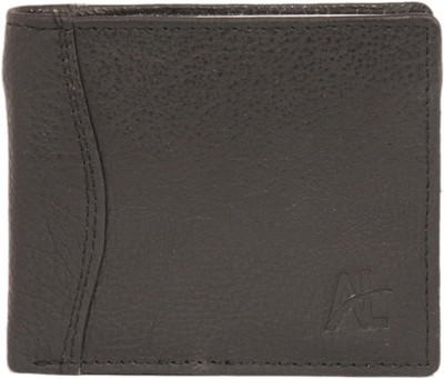 AL Men Black Genuine Leather Wallet(7 Card Slots)