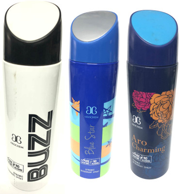 Arochem Buzz , Blue Star & Charming Deodorant Spray - For Men(600 ml, Pack of 3)
Arochem Buzz , Blue Star & Charming Deodorant Spray - For Men(600 ml, Pack of 3)