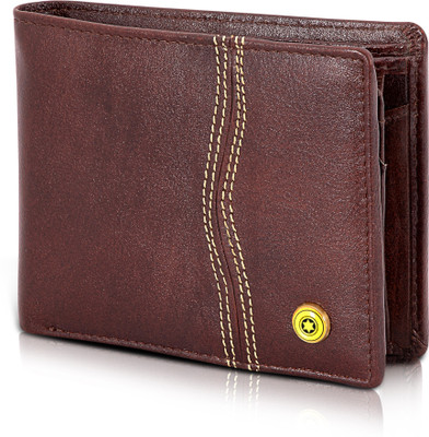 POLLSTAR Men Brown Genuine Leather Wallet(6 Card Slots)