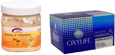 Pink Root Sandal & Turmeric Mask 500ml, Oxylife Crème Bleach Natural radiance5 27g(Set of 2)
Pink Root Sandal & Turmeric Mask 500ml, Oxylife Crème Bleach Natural radiance5 27g(Set of 2)