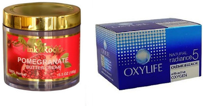 Pink Root Pomegranate Butter Cream 100gm, Oxylife Crème Bleach Natural radiance5 27g(Set of 2)
Pink Root Pomegranate Butter Cream 100gm, Oxylife Crème Bleach Natural radiance5 27g(Set of 2)