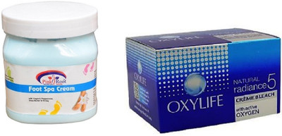 Pink Root Foot Spa Cream 500ml, Oxylife Crème Bleach Natural radiance5 27g(Set of 2)
Pink Root Foot Spa Cream 500ml, Oxylife Crème Bleach Natural radiance5 27g(Set of 2)