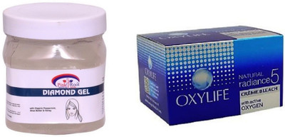 Pink Root Diamond Gel 500ml, Oxylife Crème Bleach Natural radiance5 27g(Set of 2)