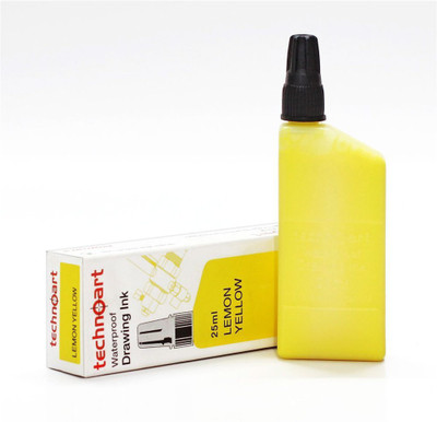 Isomars Technoart Technical Drawing Pen Ink- Lemon Yellow Ink Bottle