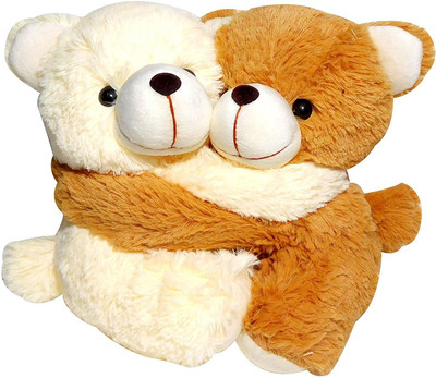 Natali Traders Soft Couple Teddy Bear for Kids/Girlfriend/Wife - 28 cm(Brown)