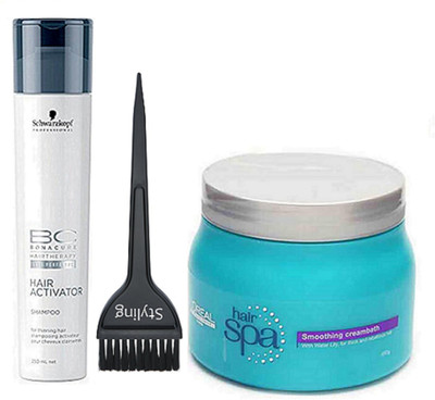 styling Of Hair brush, Schwarzkopf Professional BC Hair Activator Shampoo 250 ml With L'oreal Smoothing Hair Spa 490g(Set of 3)
styling Of Hair brush, Schwarzkopf Professional BC Hair Activator Shampoo 250 ml With L'oreal Smoothing Hair Spa 490g(Set of 3)