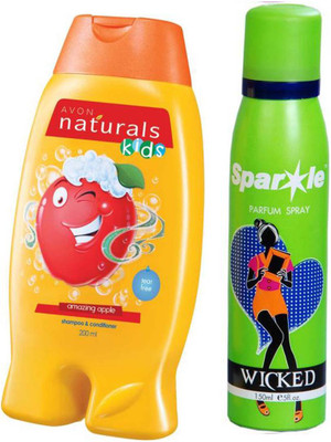 Avon Anew Naturals Kids Amazing Apple Shampoo & Conditioner (200 ml) With one sparkle perfume spray 150 ml(Set of 2)
Avon Anew Naturals Kids Amazing Apple Shampoo & Conditioner (200 ml) With one sparkle perfume spray 150 ml(Set of 2)