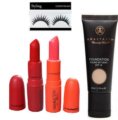 styling Eyelashes,Anastasia Beverly Vills Fond De Teint SPF 15 Foundation & Giambattista Valli Matte Finish lipstick pack of 2(Set of 4)
styling Eyelashes,Anastasia Beverly Vills Fond De Teint SPF 15 Foundation & Giambattista Valli Matte Finish lipstick pack of 2(Set of 4)