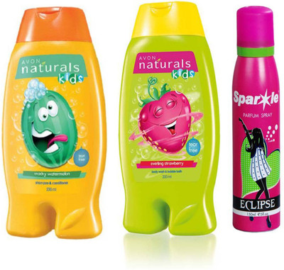 Avon Anew Naturals Kids Little Delights Swirling Strawberry Body Wash (200 ml) & one Naturals Kids Wacky Watermelon (200 ml) With one sparkle perfume spray 150 ml(Set of 3)
Avon Anew Naturals Kids Little Delights Swirling Strawberry Body Wash (200 ml) & one Naturals Kids Wacky Watermelon (200 ml) With one sparkle perfume spray 150 ml(Set of 3)